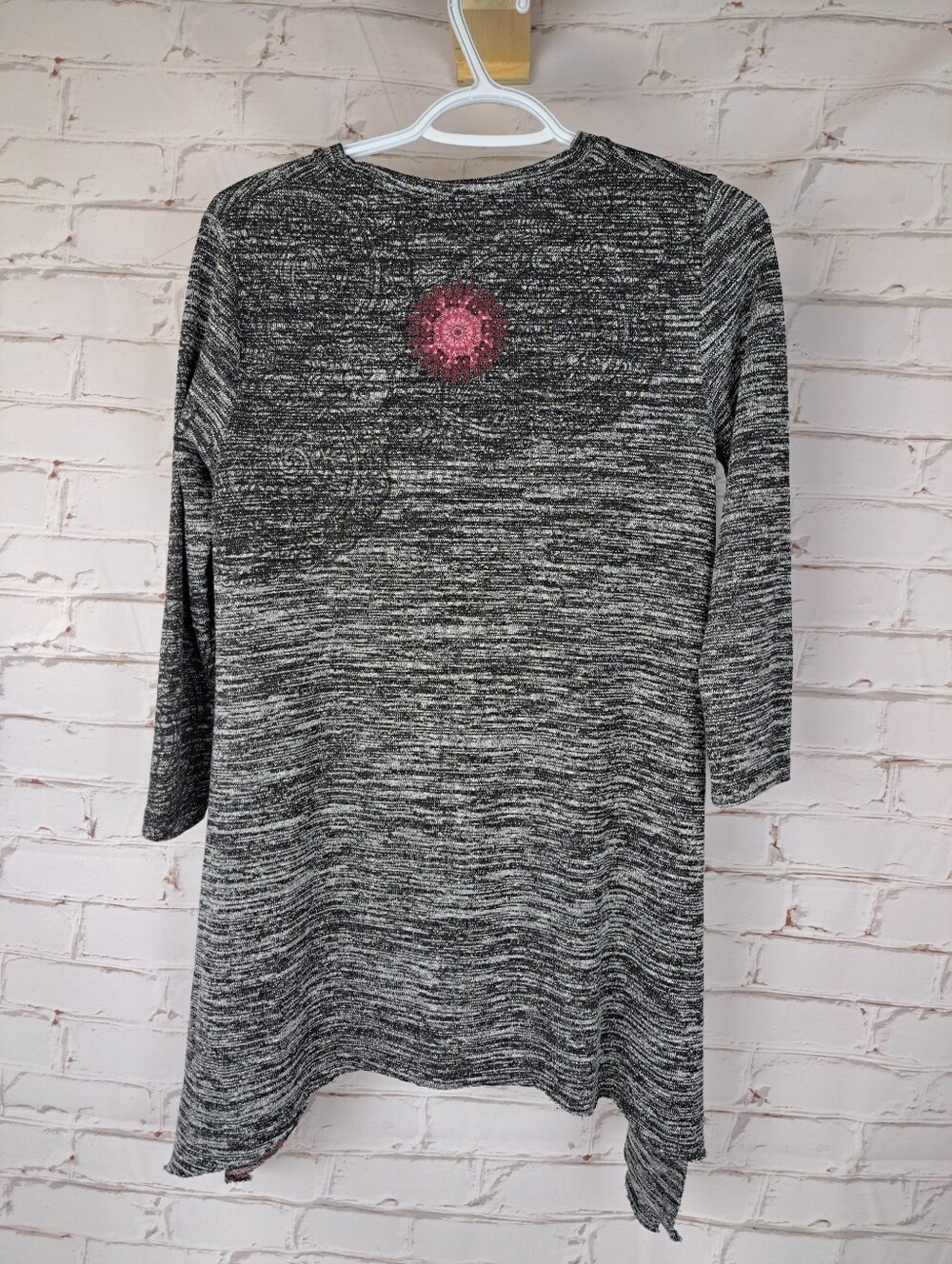 Desigual Agatha marled gray asymmetric knit tunic blouse, - Picture 5 of 8